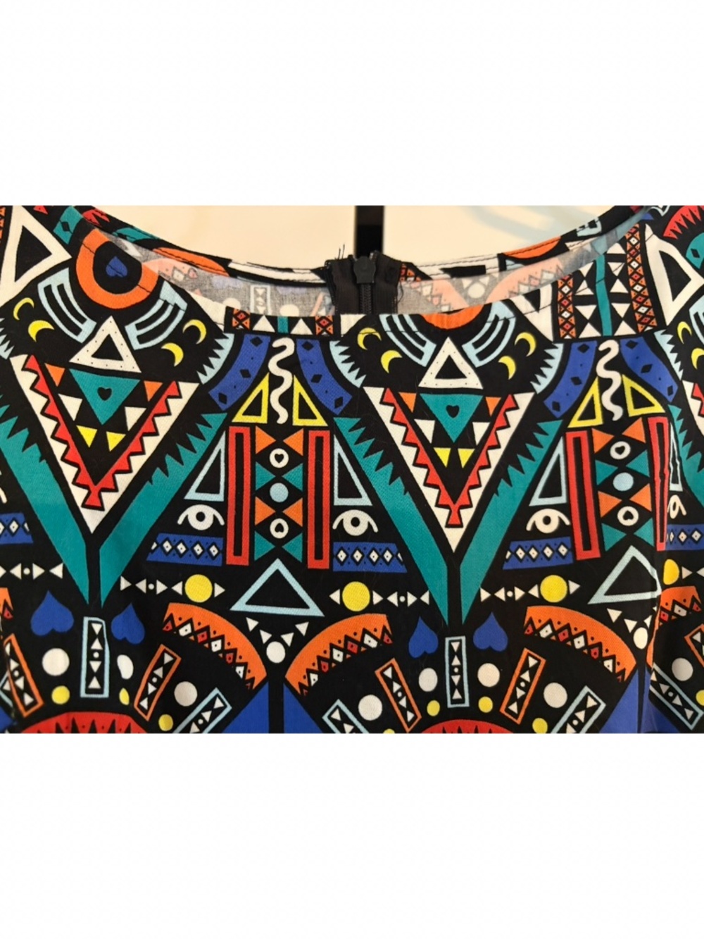 African Multi Colour Patterned Flared Dress - Picture 2 of 2